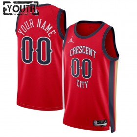 Barn New Orleans Pelicans Tröja Skräddarsydda Jordan 2023-24 Statement Edition Röd Swingman